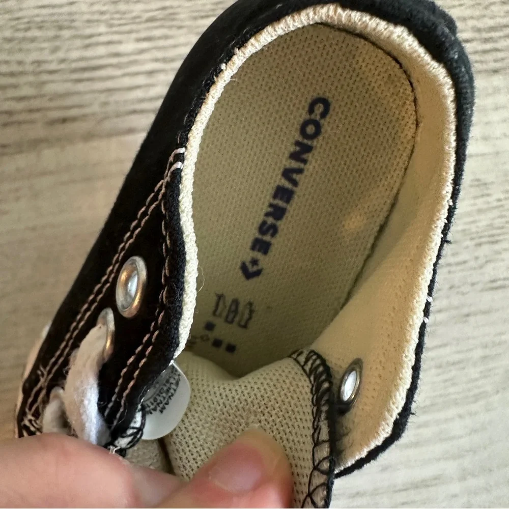 Converse Infant Baby Black and White Sneakers 4